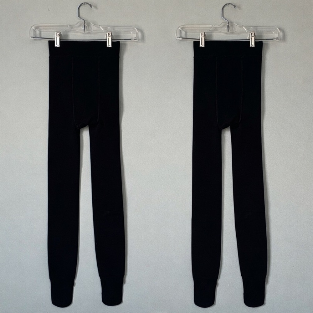 Set of Two Fleece Lined Tights, Kids Size 10-12, Warm and Cozy Tights